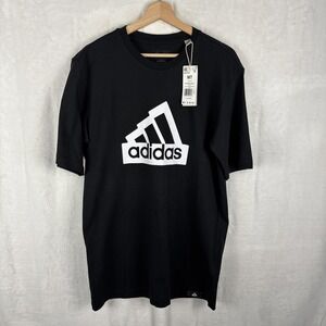 adidas Men's Black White Modern Essentials Graphic Tee (IW2702) Medium Tall NWT